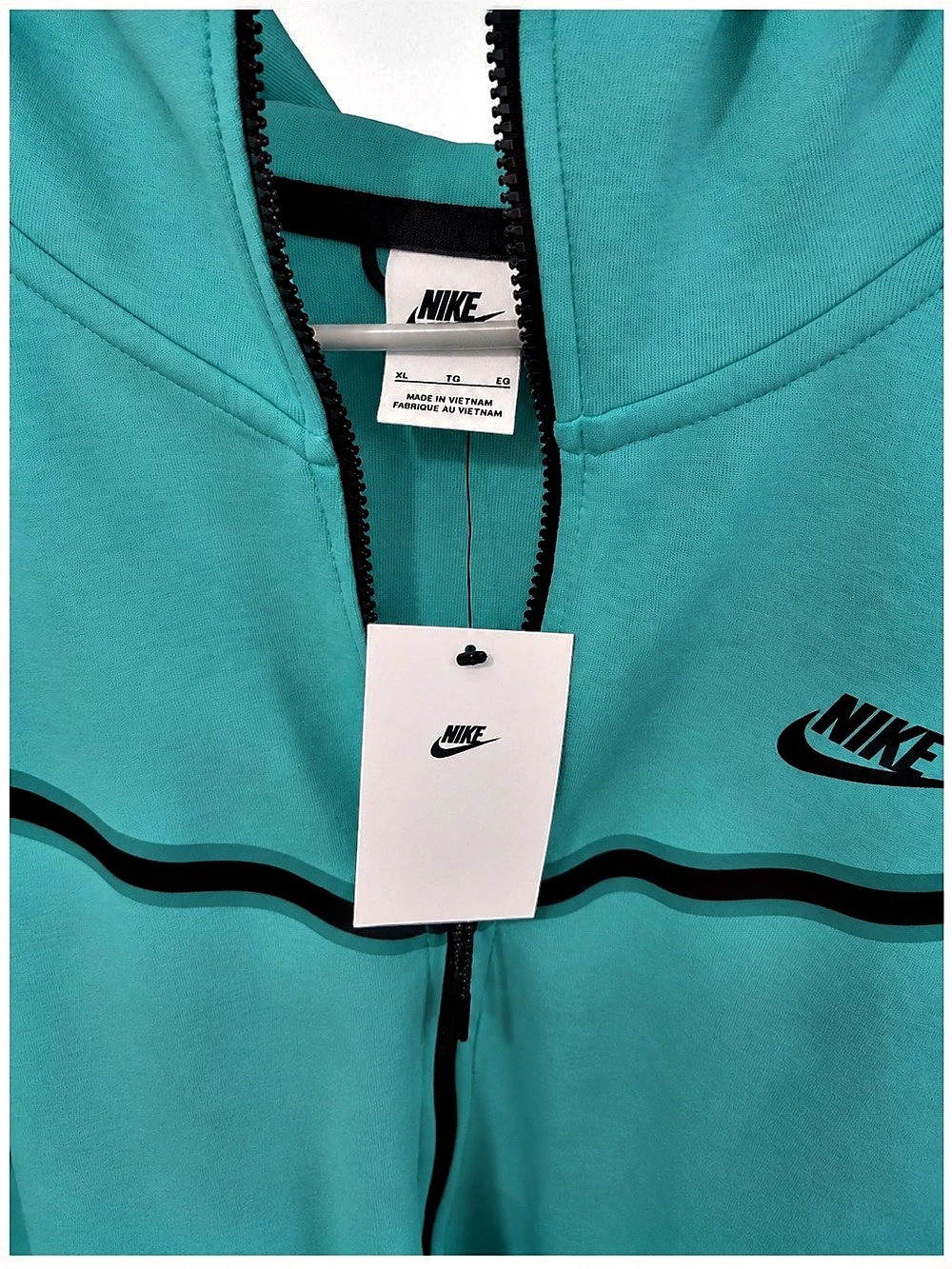 Nike Men’s Turquoise Black Matching Set Full Zip Hoodie XL & Pants Large - Picture 2 of 3